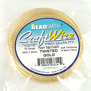 BEADSMITH 金色螺旋方線 18G